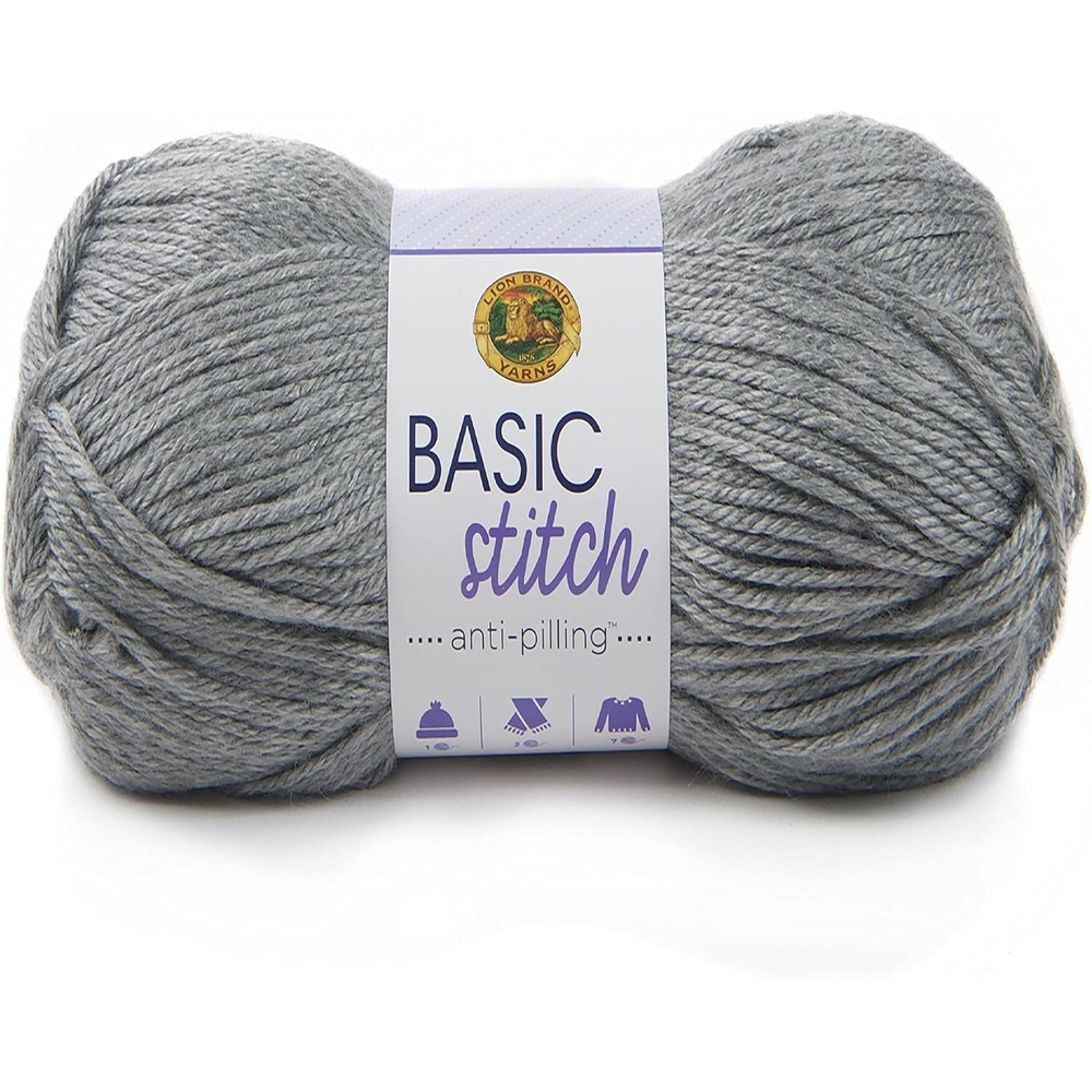 image:imageLion Brand Yarn Basic Stitch AntiPilling Knitting Yarn Yarn for Crocheting 1Pack PumpkinSilver Heather