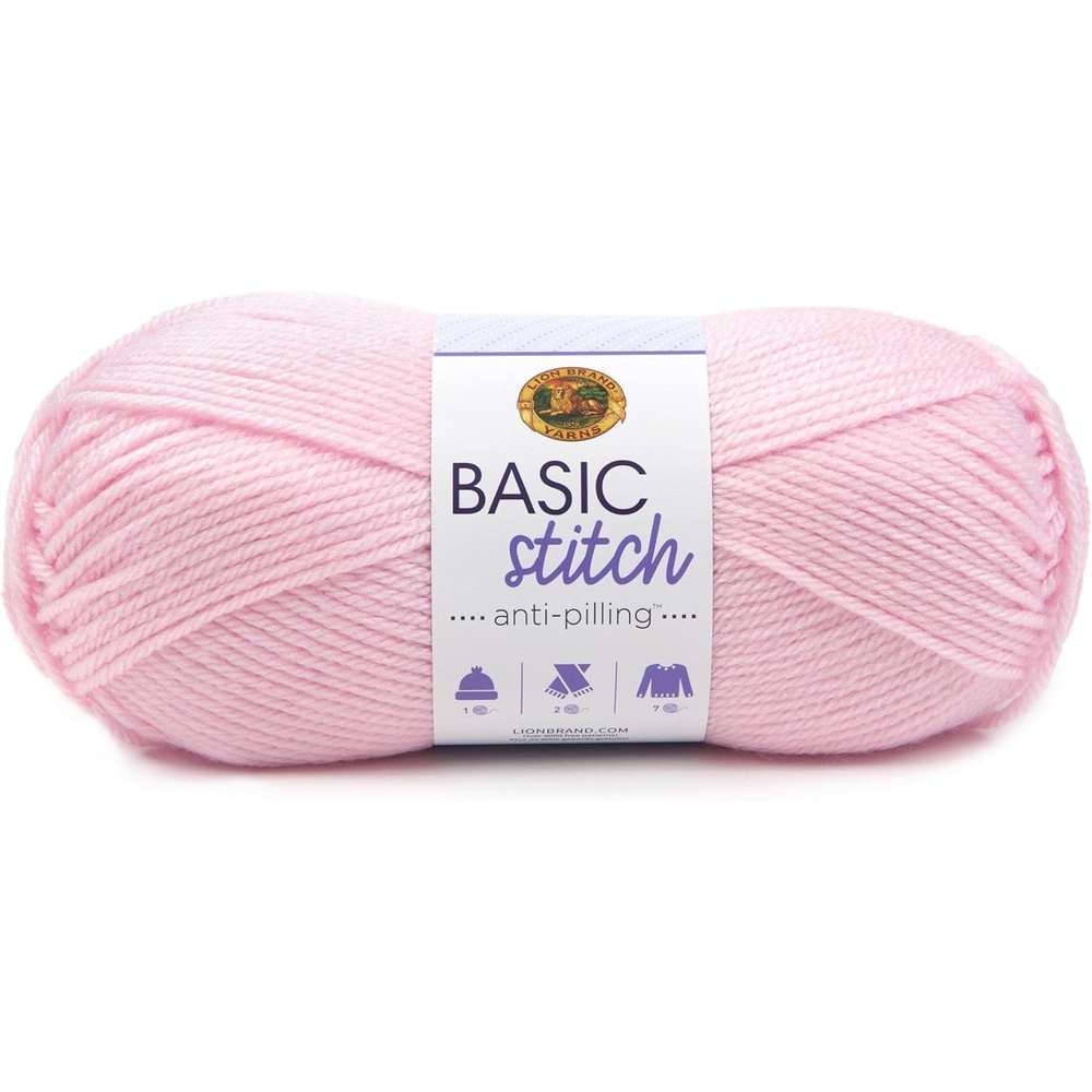 image:imageLion Brand Yarn Basic Stitch AntiPilling Knitting Yarn Yarn for Crocheting Gold Heather 1PackBaby Pink