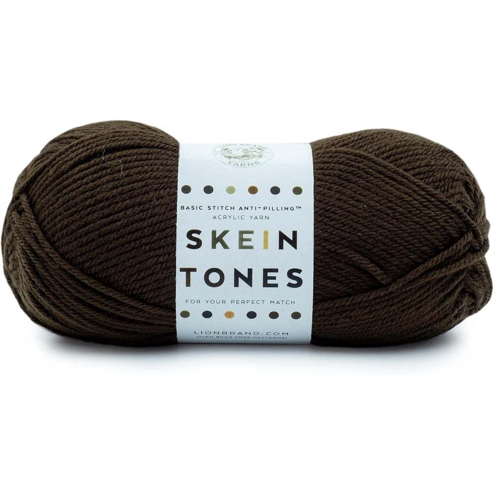 image:imageLion Brand Yarn Basic Stitch AntiPilling Knitting Yarn Yarn for Crocheting Gold Heather 1PackEbony