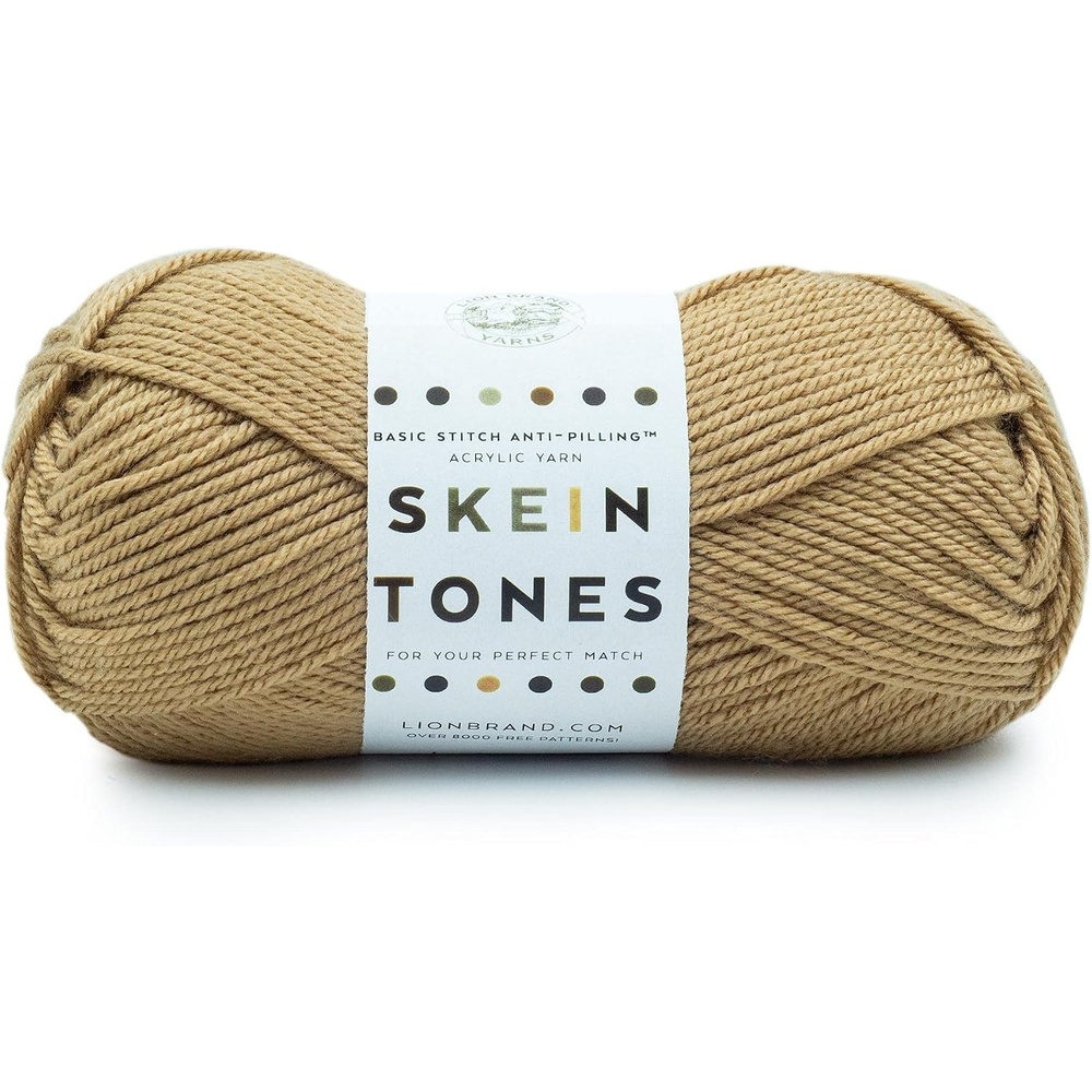 image:imageLion Brand Yarn Basic Stitch AntiPilling Knitting Yarn Yarn for Crocheting Gold Heather 1PackHazelnut