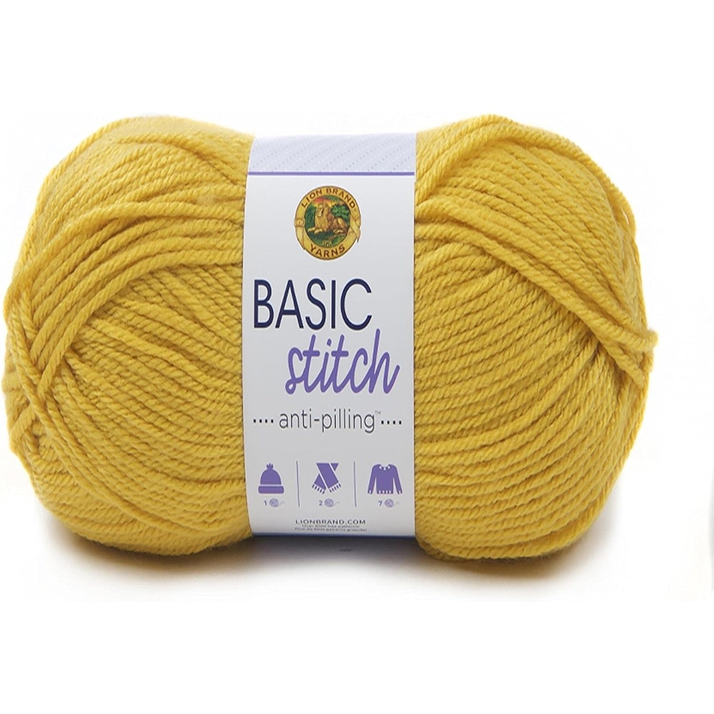 image:imageLion Brand Yarn Basic Stitch AntiPilling Knitting Yarn Yarn for Crocheting Gold Heather 1PackMustard