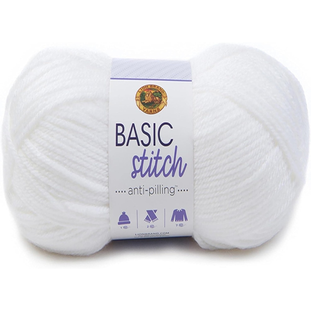 image:imageLion Brand Yarn Basic Stitch AntiPilling Knitting Yarn Yarn for Crocheting Gold Heather 1PackWhite