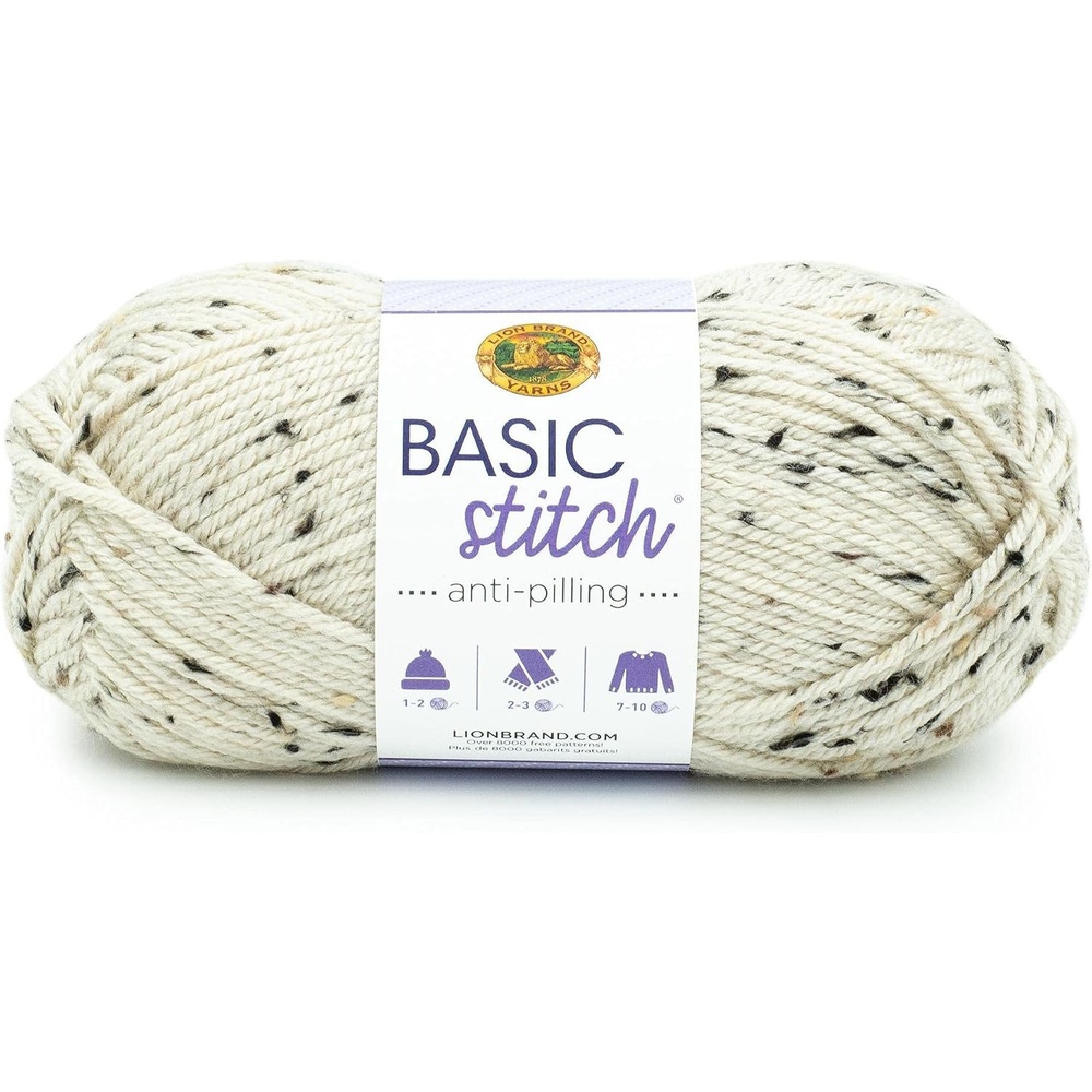 image:imageLion Brand Yarn Basic Stitch AntiPilling Yarn for Crocheting Knitting and Crafts Almond 3 PackAlmond Tweed