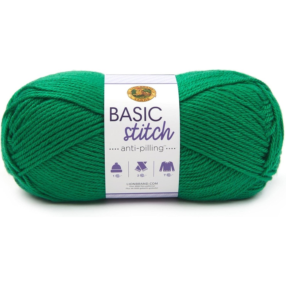 image:imageLion Brand Yarn Basic Stitch AntiPilling Yarn for Crocheting Knitting and Crafts Cocoa 1 PackGrass