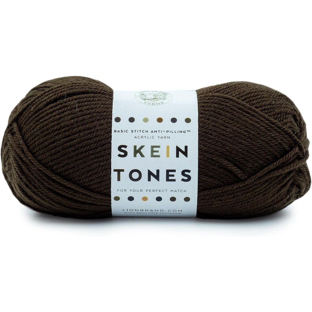 image:imageLion Brand Yarn Basic Stitch AntiPilling Yarn for Crocheting Knitting and Crafts Truffle 1 PackEbony