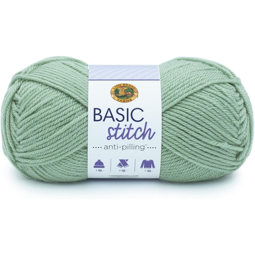 image:imageLion Brand Yarn Basic Stitch AntiPilling Yarn for Crocheting Knitting and Crafts Truffle 1 PackSage