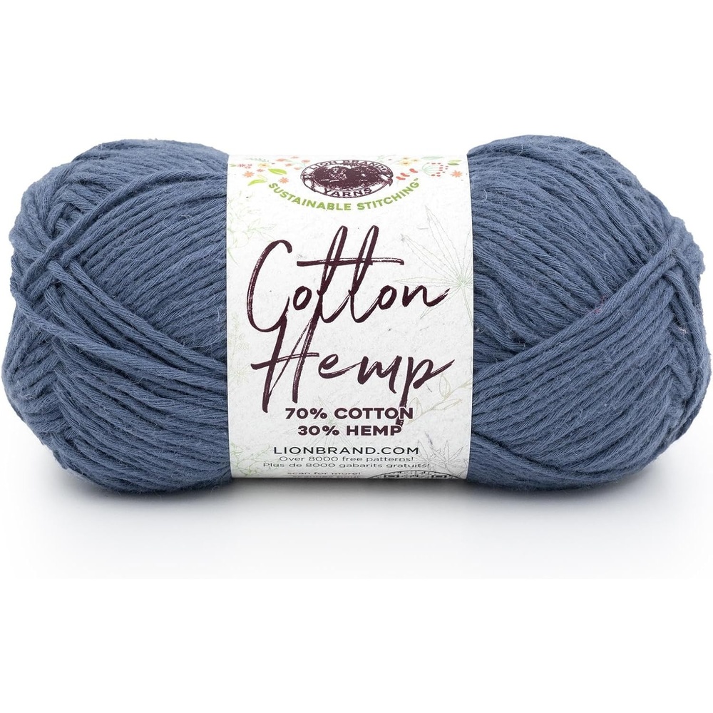 image:imageLion Brand Yarn Cotton Hemp Soft Durable Yarn for Crochet and Knitting 3 Pack CanaryDeep Denim