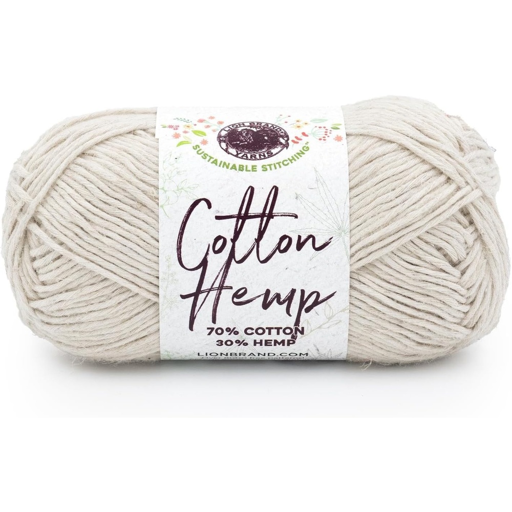 image:imageLion Brand Yarn Cotton Hemp Soft Durable Yarn for Crochet and Knitting 3 Pack CanaryHusk