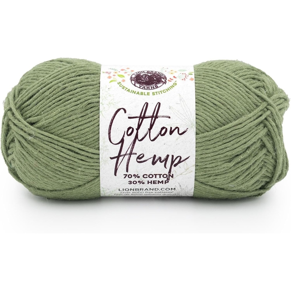 image:imageLion Brand Yarn Cotton Hemp Soft Durable Yarn for Crochet and Knitting 3 Pack CanaryOlive