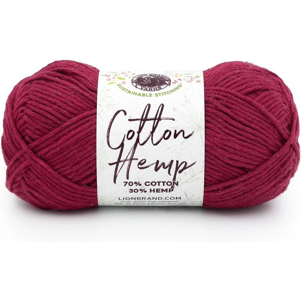 image:imageLion Brand Yarn Cotton Hemp Soft Durable Yarn for Crochet and Knitting 3 Pack CanaryRaspberry