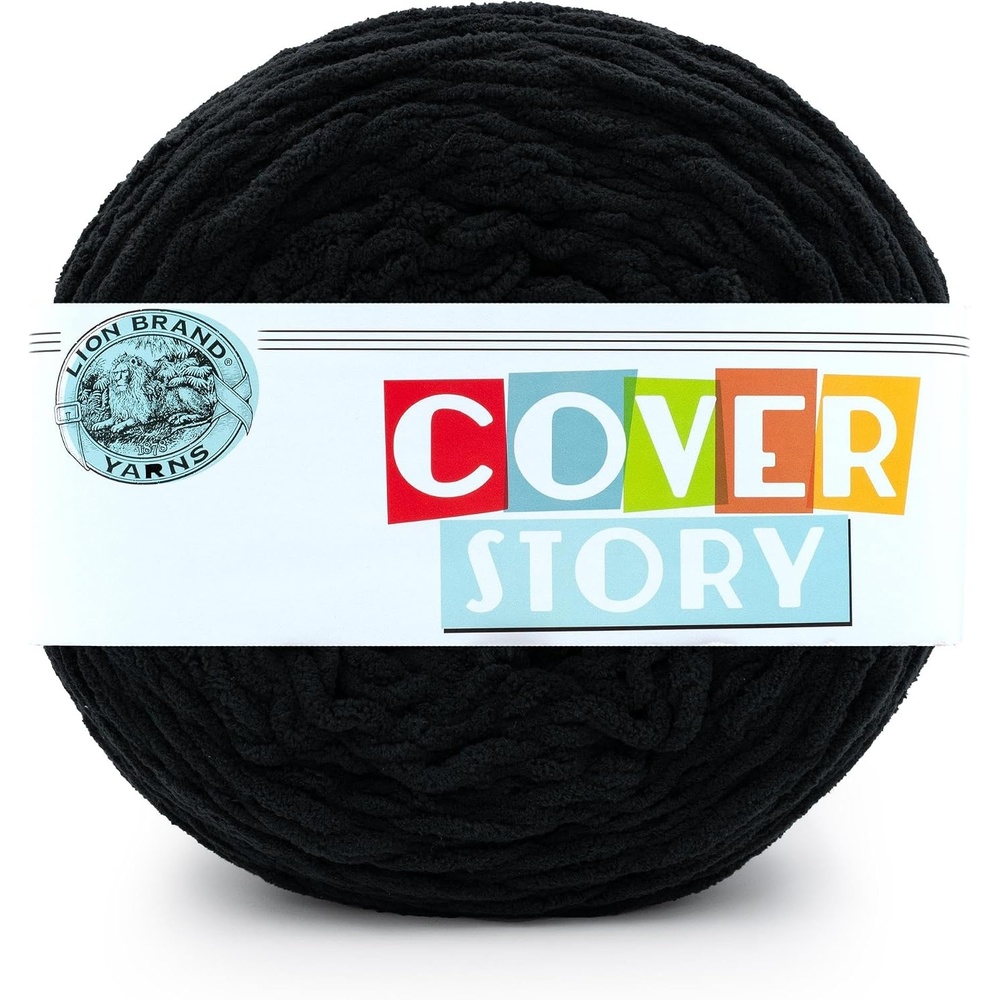 image:imageLion Brand Yarn Cover Story Blanket Yarn for Knitting Crochet and Crafts Mercury 1 Pack Super Bulky Fiber for Soft Aghans Cozy Pillows and EasyCare Stuffed AnimalsObsidian