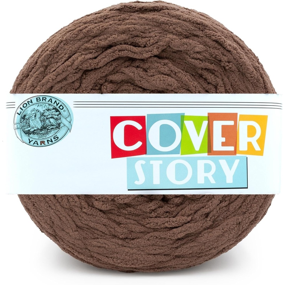 image:imageLion Brand Yarn Cover Story Blanket Yarn for Knitting Crochet and Crafts Mercury 1 Pack Super Bulky Fiber for Soft Aghans Cozy Pillows and EasyCare Stuffed AnimalsBark