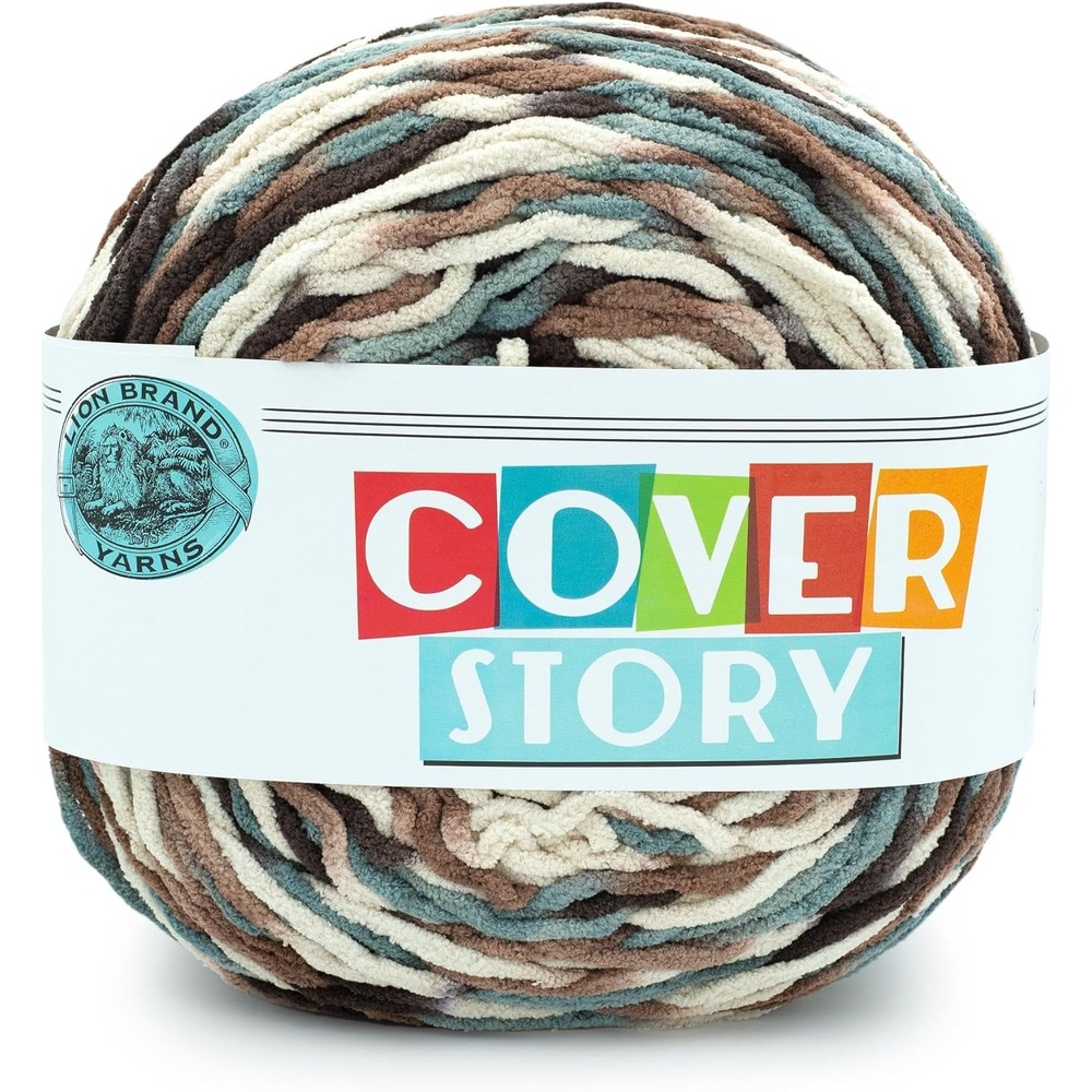 image:imageLion Brand Yarn Cover Story Blanket Yarn for Knitting Crochet and Crafts Mercury 1 Pack Super Bulky Fiber for Soft Aghans Cozy Pillows and EasyCare Stuffed AnimalsWoods