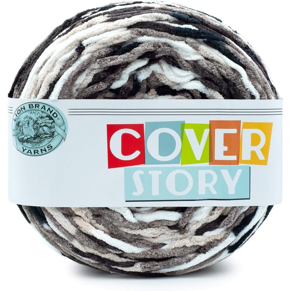 image:imageLion Brand Yarn Cover Story Blanket Yarn for Knitting Crochet and Crafts Mercury 1 Pack Super Bulky Fiber for Soft Aghans Cozy Pillows and EasyCare Stuffed AnimalsMica