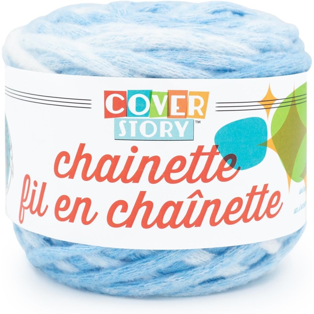 image:imageLion Brand Yarn Cover Story Chainette Blanket Yarn Sky Blue 1 Pack