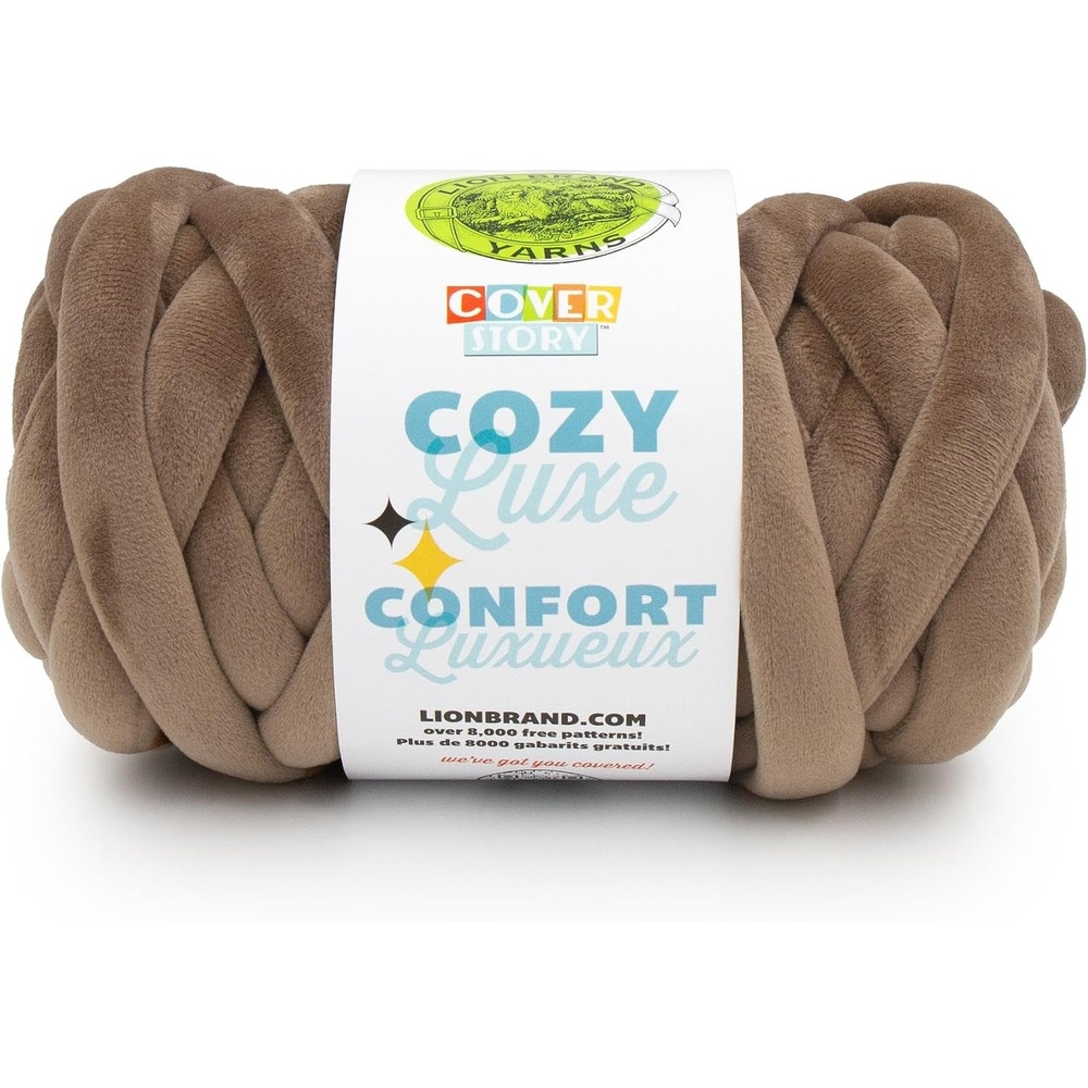 image:imageLion Brand Yarn Cover Story Cozy Luxe Blanket Yarn for Knitting and Crochet Honey 1 PackBrown