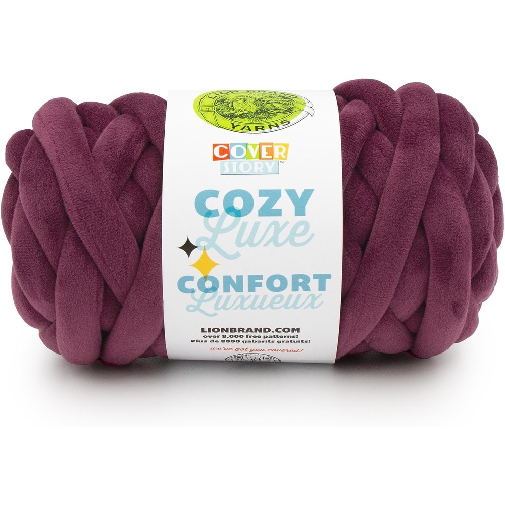 image:imageLion Brand Yarn Cover Story Cozy Luxe Blanket Yarn for Knitting and Crochet Honey 1 PackEggplant