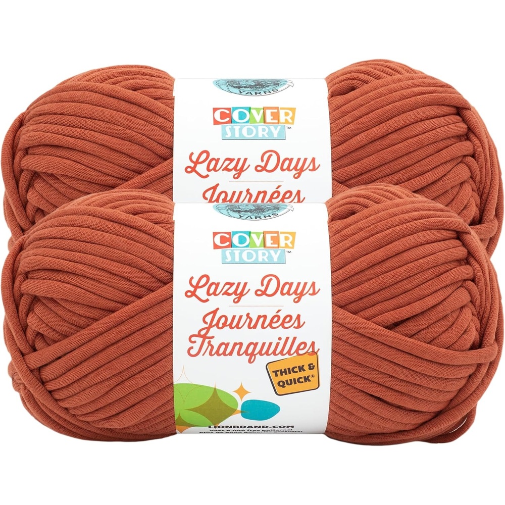 image:imageLion Brand Yarn Cover Story Lazy Days Thick amp Quick Blanket Yarn Pumpkin 2 Pack