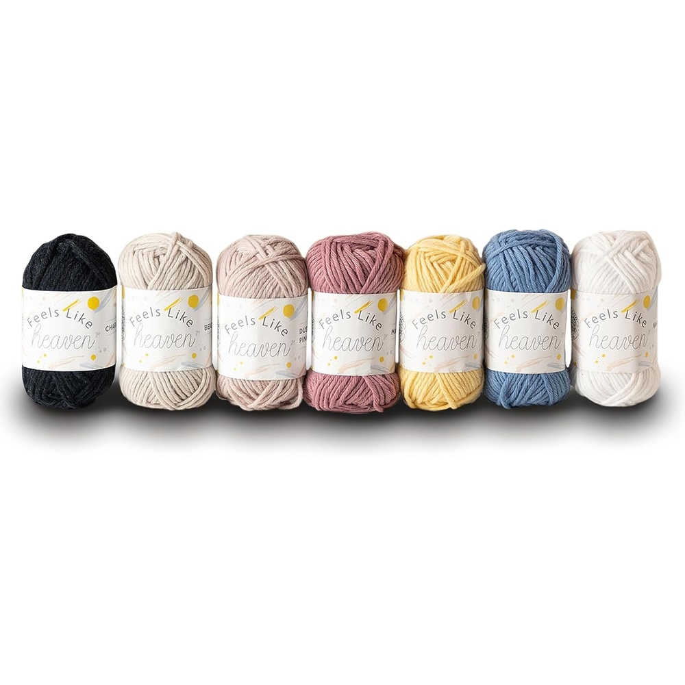 image:imageLion Brand Yarn Feels Like Heaven Soft Yarn for Knitting Multicolor Assorted Sample Pack of Yarn Minis 7Pack