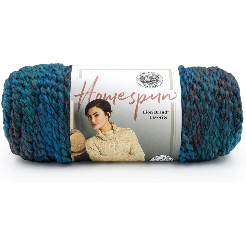 image:imageLion Brand Yarn Homespun Yarn Soft Bulky Yarn for Knitting Crocheting and Crafting 1 Pack Lagoon