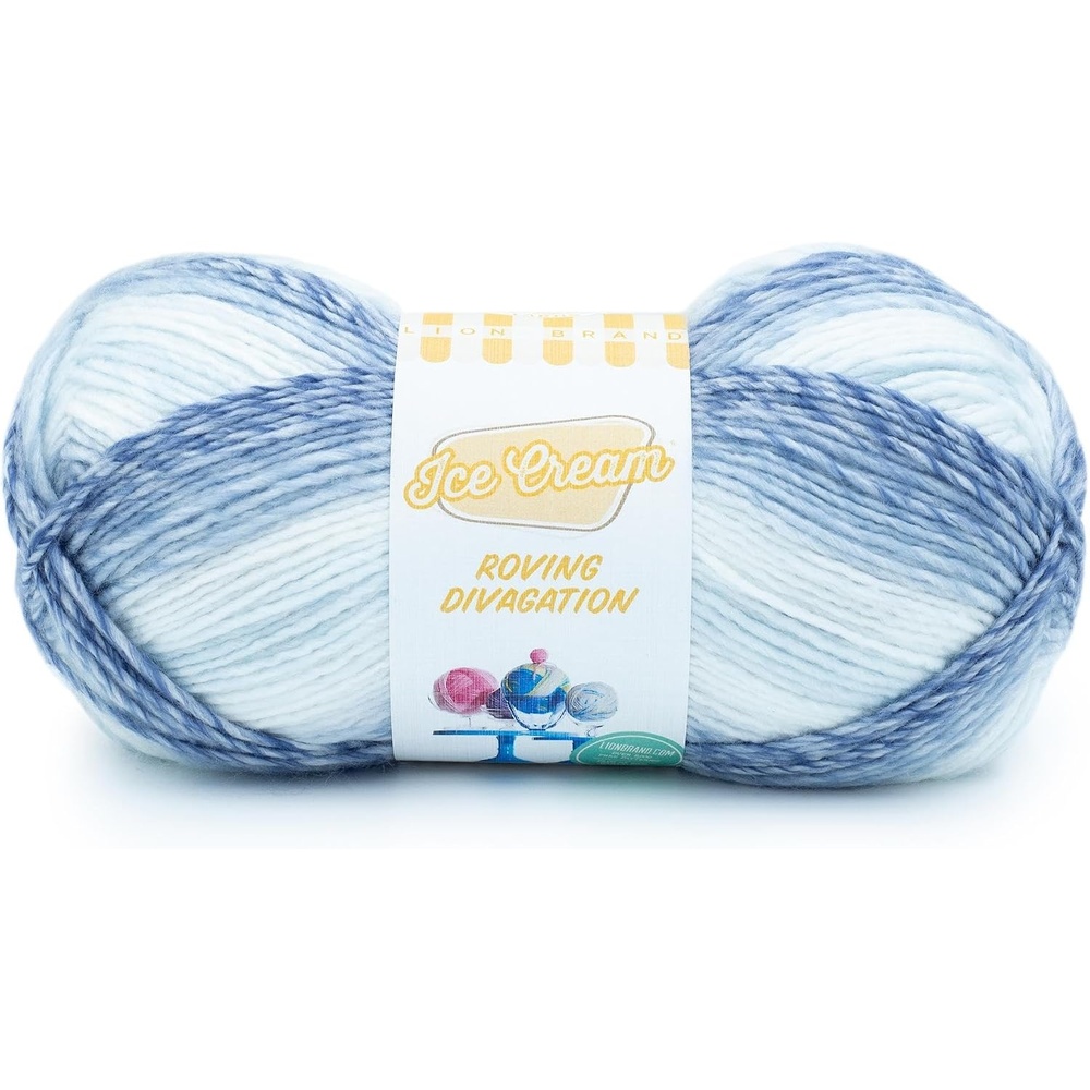 image:imageLion Brand Yarn Ice Cream Roving Stripes SelfStriping Yarn for Knitting and Crochet Blueberry Pie 1 Pack