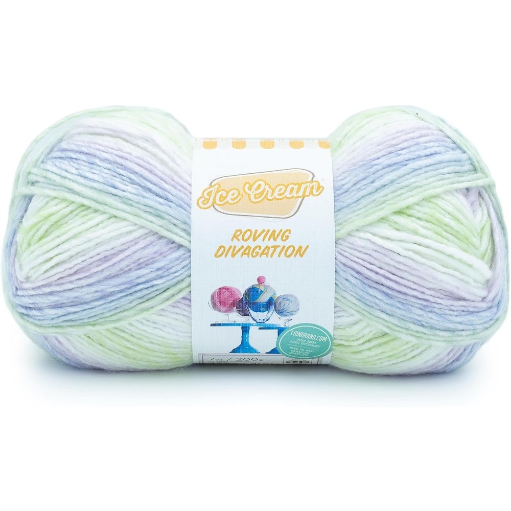 image:imageLion Brand Yarn Ice Cream Roving Stripes SelfStriping Yarn for Knitting and Crochet Cotton Candy 1 Pack