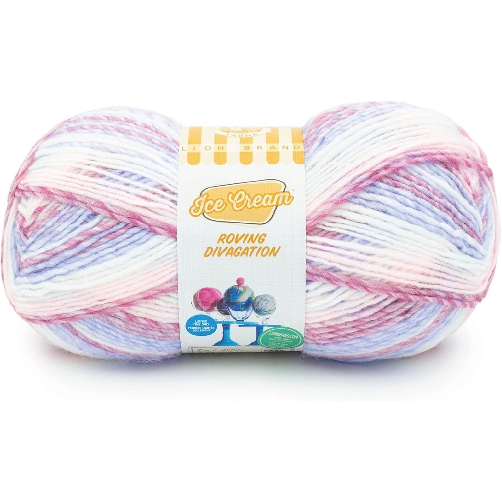 image:imageLion Brand Yarn Ice Cream Roving Stripes Yarn Shirley Temple