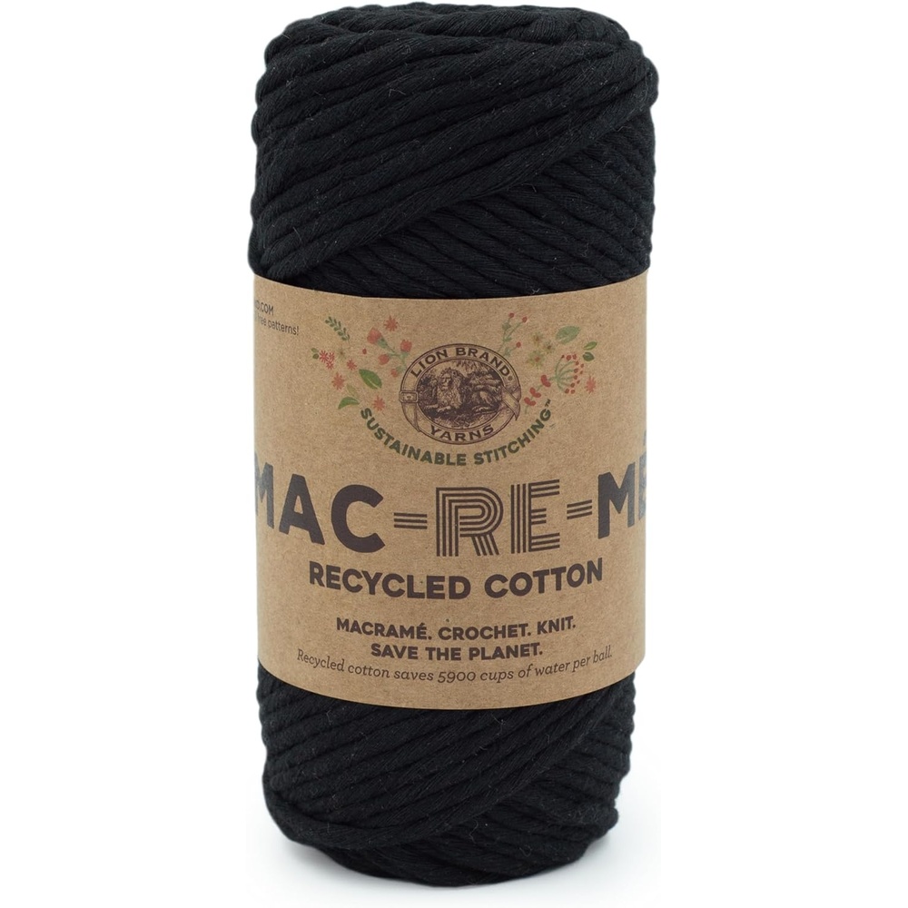 image:imageLion Brand Yarn MacReMe Macrame Yarn Sweet PinkBlack
