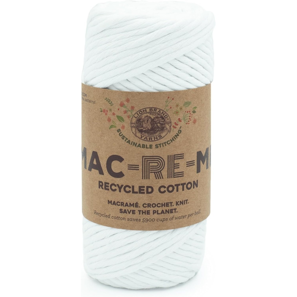 image:imageLion Brand Yarn MacReMe Macrame Yarn Sweet PinkWhite