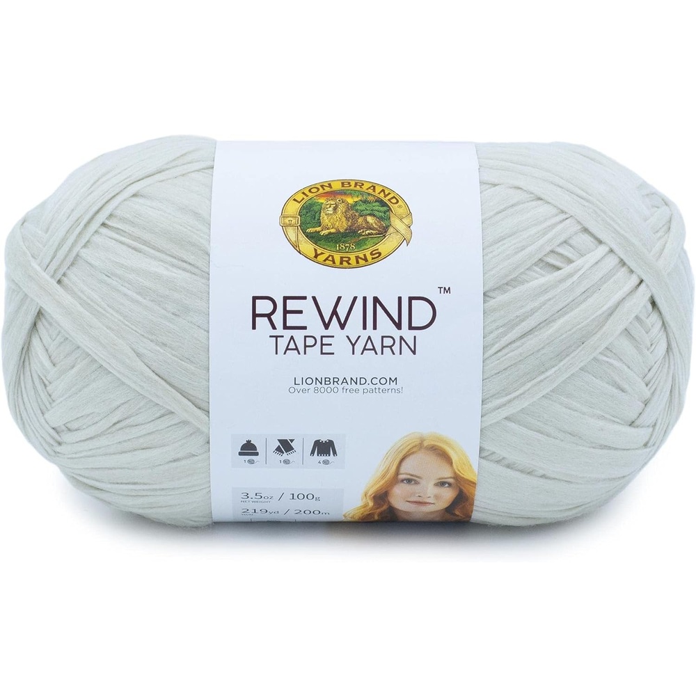image:imageLion Brand Yarn Rewind Bulky Flat Tape Yarn for Crochet Knitting and Crafts Moto Jacket 1 Pack Soft Fiber for Bags Summer Hats and Shawls Dark GreyElm