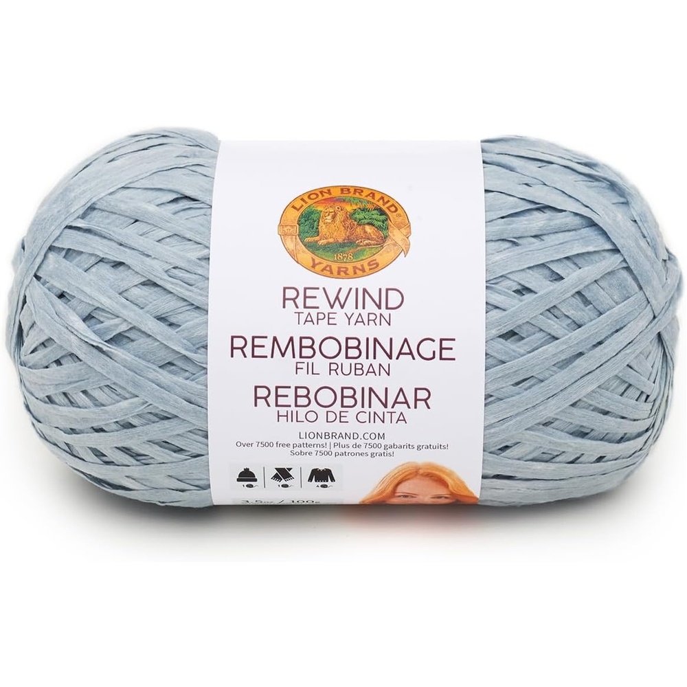image:imageLion Brand Yarn Rewind Bulky Flat Tape Yarn for Crochet Knitting and Crafts Moto Jacket 1 Pack Soft Fiber for Bags Summer Hats and Shawls Dark GreyMarbles