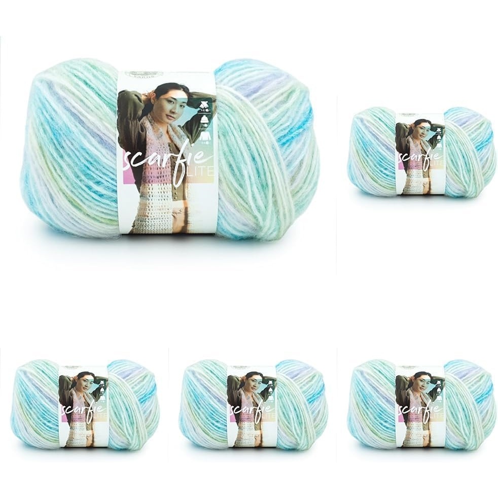 image:imageLion Brand Yarn Scarfie Lite Ombr Yarn for Knitting Seaglass 3 PackLluvia