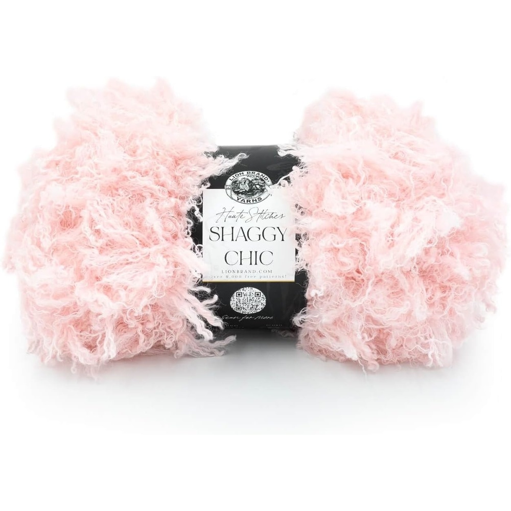 image:imageLion Brand Yarn Shaggy Chic Fashion Yarn for Knitting and Crochet Hot Pink 1 PackBubblegum Pink