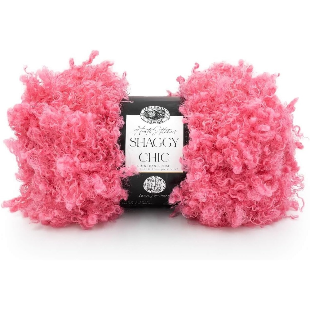 image:imageLion Brand Yarn Shaggy Chic Fashion Yarn for Knitting and Crochet Hot Pink 1 PackHot Pink