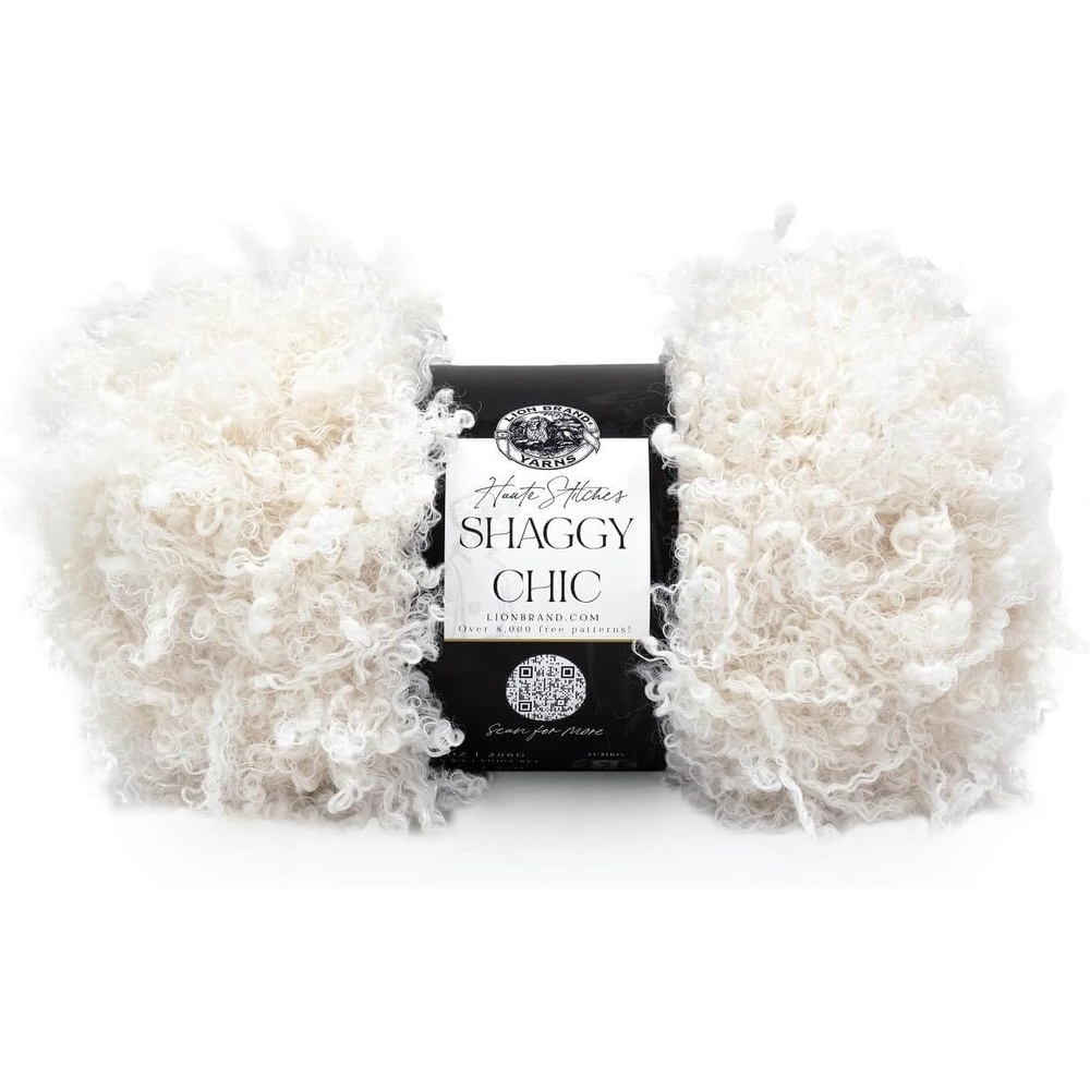 image:imageLion Brand Yarn Shaggy Chic Fashion Yarn for Knitting and Crochet Hot Pink 1 PackNatural