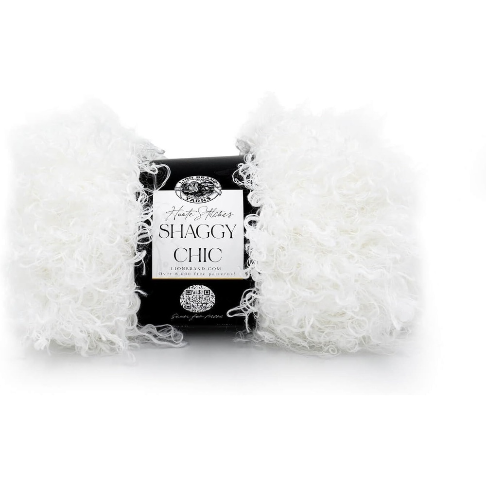 image:imageLion Brand Yarn Shaggy Chic Fashion Yarn for Knitting and Crochet Hot Pink 1 PackSnow