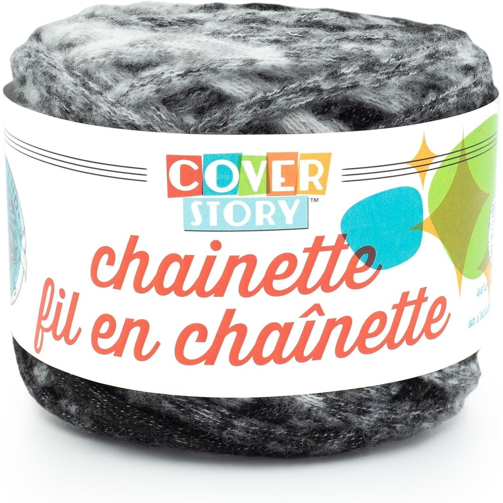 image:imageLion Brand Yarn Super Bulky Cover Story Chainette Blanket Yarn for Knitting and Crochet Black 1 PackBlack