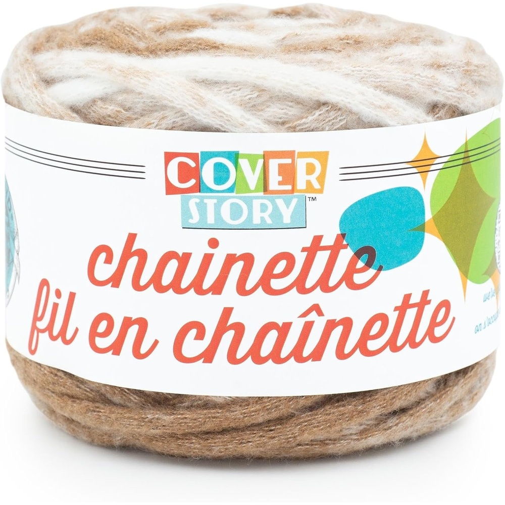 image:imageLion Brand Yarn Super Bulky Cover Story Chainette Blanket Yarn for Knitting and Crochet Black 1 PackCamel