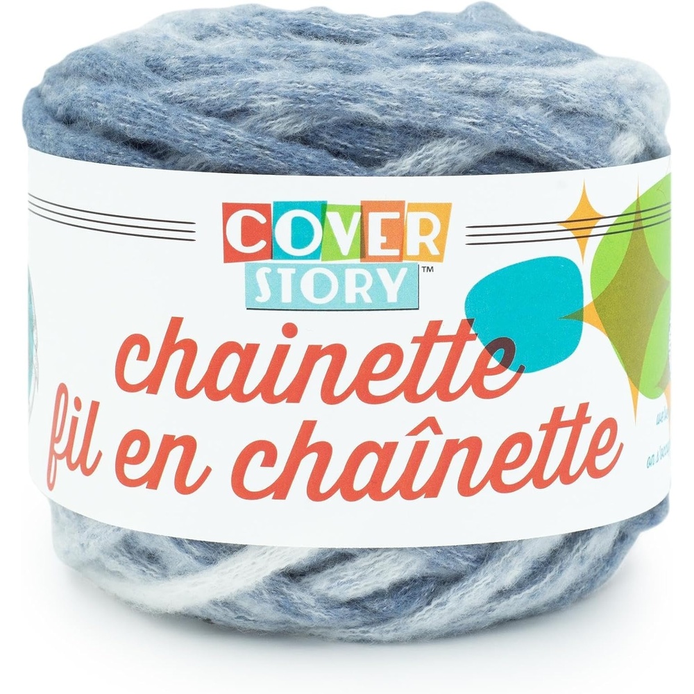 image:imageLion Brand Yarn Super Bulky Cover Story Chainette Blanket Yarn for Knitting and Crochet Black 1 PackFaded Denim