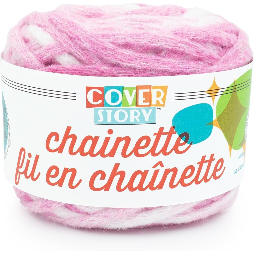 image:imageLion Brand Yarn Super Bulky Cover Story Chainette Blanket Yarn for Knitting and Crochet Black 1 PackPink