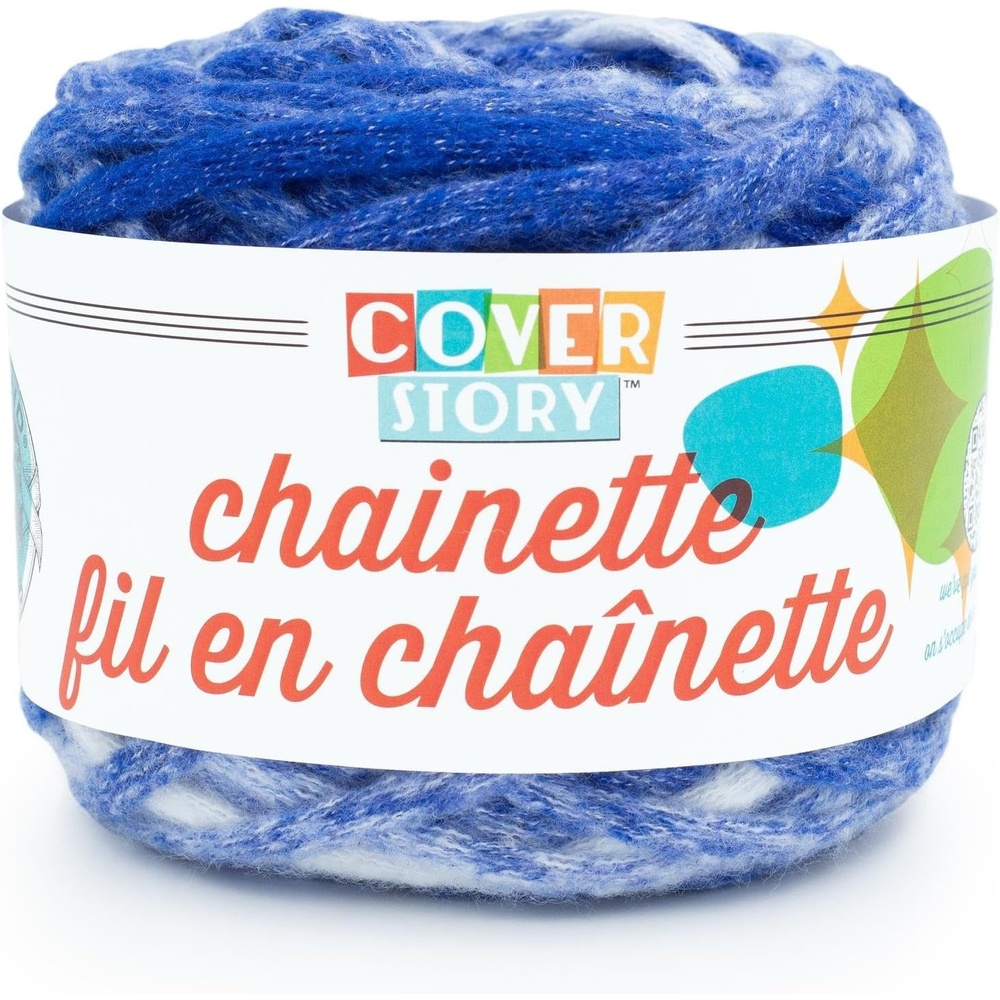 image:imageLion Brand Yarn Super Bulky Cover Story Chainette Blanket Yarn for Knitting and Crochet Black 1 PackRoyal Blue