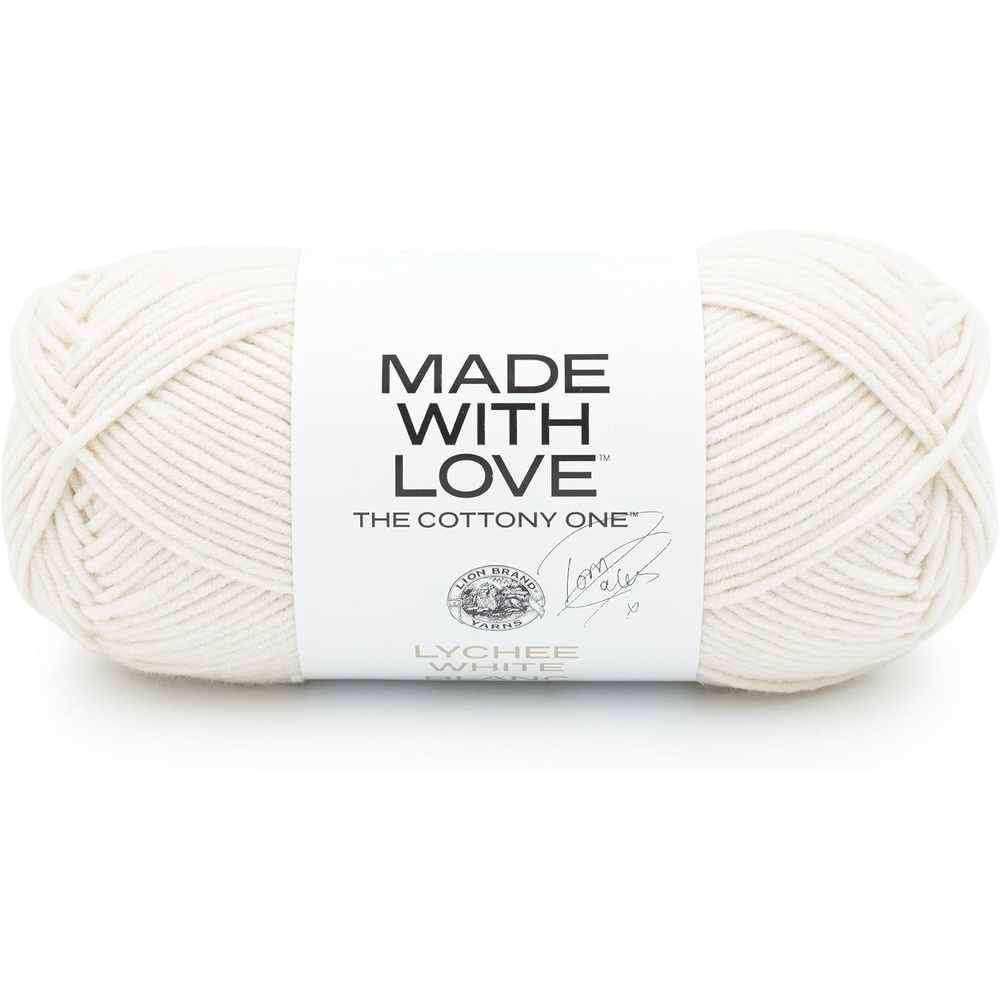 image:imageLion Brand Yarn Tom Daley Made with Love The Cottony One Yarn for Crocheting Knitting and Crafts Red Red Wine 1 Pack Tom Daley Made With Love Cotton Acrylic Yarn for Knitting Crochet Crafts Worsted Fiber for Soft Blankets Hats SweatersLychee White