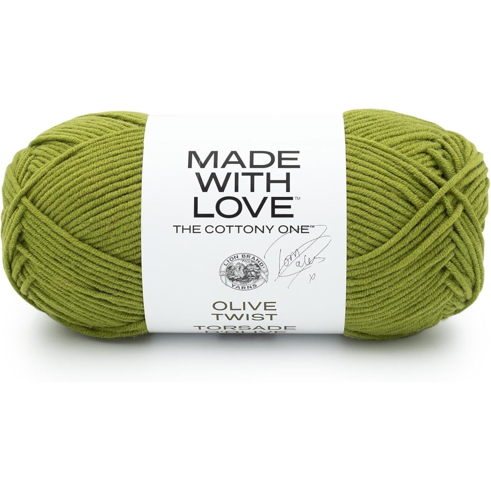 image:imageLion Brand Yarn Tom Daley Made with Love The Cottony One Yarn for Crocheting Knitting and Crafts Red Red Wine 1 Pack Tom Daley Made With Love Cotton Acrylic Yarn for Knitting Crochet Crafts Worsted Fiber for Soft Blankets Hats SweatersOlive Twist