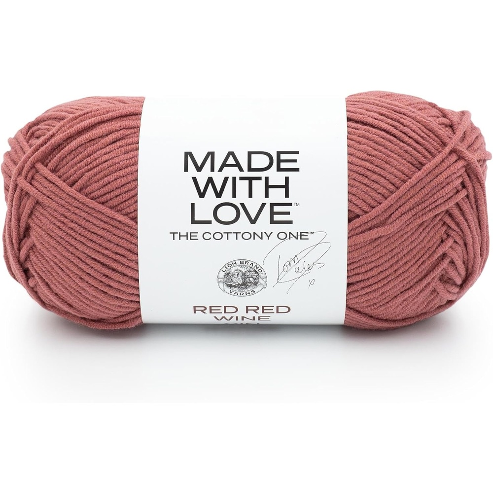 image:imageLion Brand Yarn Tom Daley Made with Love The Cottony One Yarn for Crocheting Knitting and Crafts Red Red Wine 1 Pack Tom Daley Made With Love Cotton Acrylic Yarn for Knitting Crochet Crafts Worsted Fiber for Soft Blankets Hats SweatersRed Red Wine