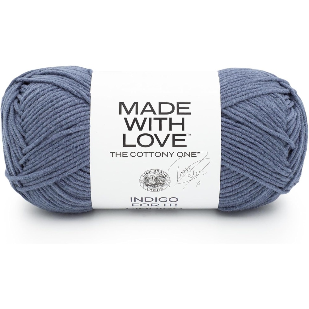image:imageLion Brand Yarn Tom Daley Made with Love The Cottony One Yarn for Crocheting Knitting and Crafts Red Red Wine 1 Pack Tom Daley Made With Love Cotton Acrylic Yarn for Knitting Crochet Crafts Worsted Fiber for Soft Blankets Hats SweatersIndigo for It