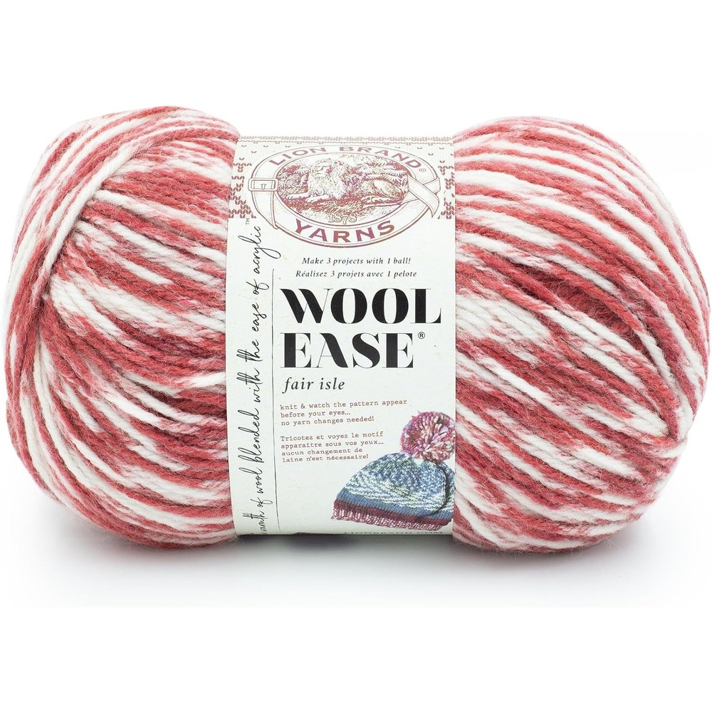 image:imageLion Brand Yarn Wool Ease Fair Isle Yarn for Knitting ThistleOrchid 1 PackRoseBlossom