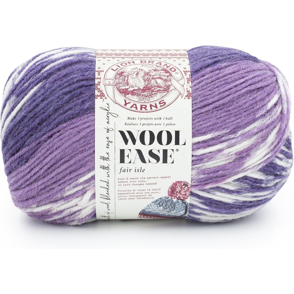 image:imageLion Brand Yarn Wool Ease Fair Isle Yarn for Knitting ThistleOrchid 1 PackThistleOrchid