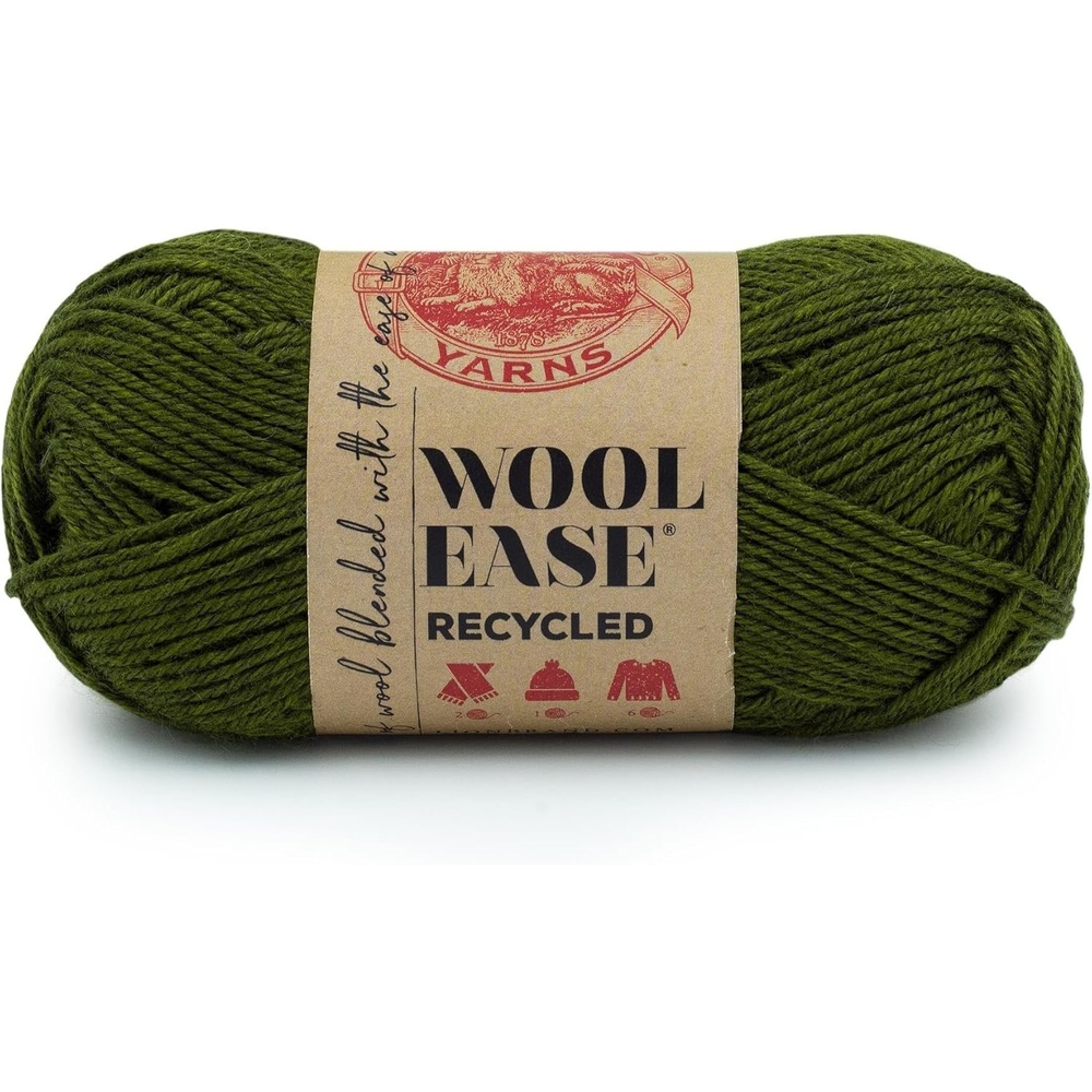 image:imageLion Brand Yarn WoolEase Recycled Light WorstedWeight Yarn for Knitting and Crochet Cream 3 Pack Wool and Acrylic Blend Fiber Perfect for Scarves Hats and Blankets 196 YardsOlive