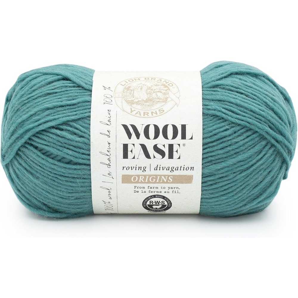 image:imageLion Brand Yarn WoolEase Roving Origins 100 Wool Yarn for Knitting and Crochet Cream 3 PackAqua