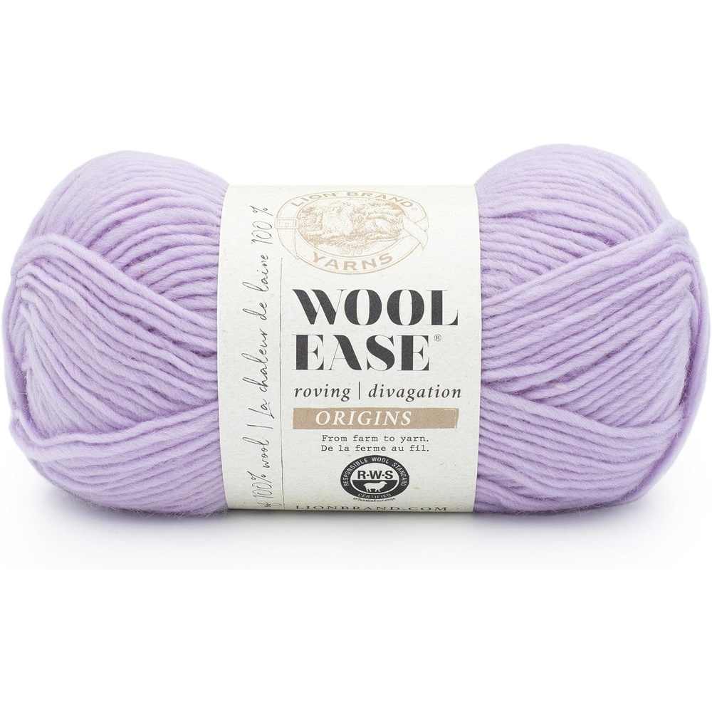 image:imageLion Brand Yarn WoolEase Roving Origins 100 Wool Yarn for Knitting and Crochet Cream 3 PackLilac